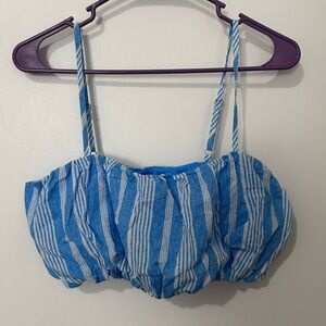 Wild Fable Blue and White Striped Spaghetti Strap Crop Top